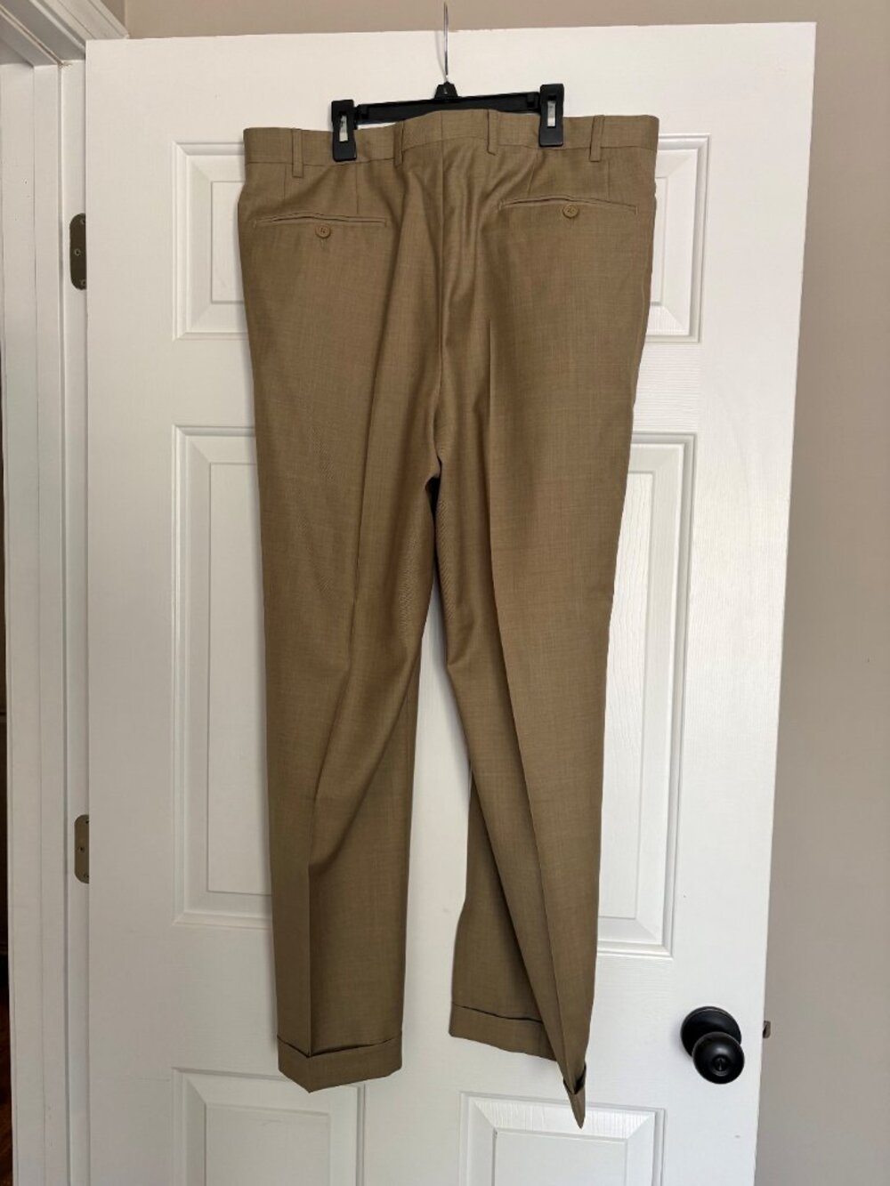 Santorelli Tan Dress Pants Men's Size 36 Pleated Cuffed Trousers - Picture 3 of 5